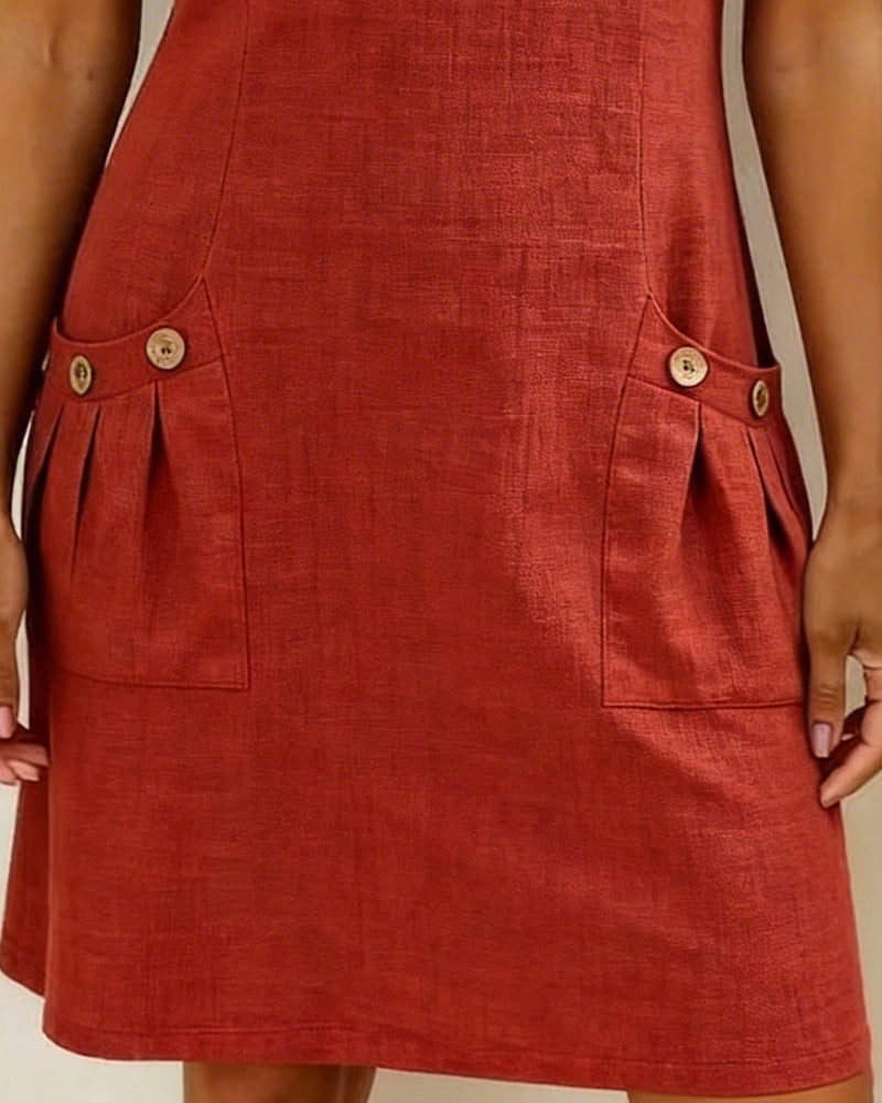 Bonnie™ | Cotton Zip-Front Pocket Dress